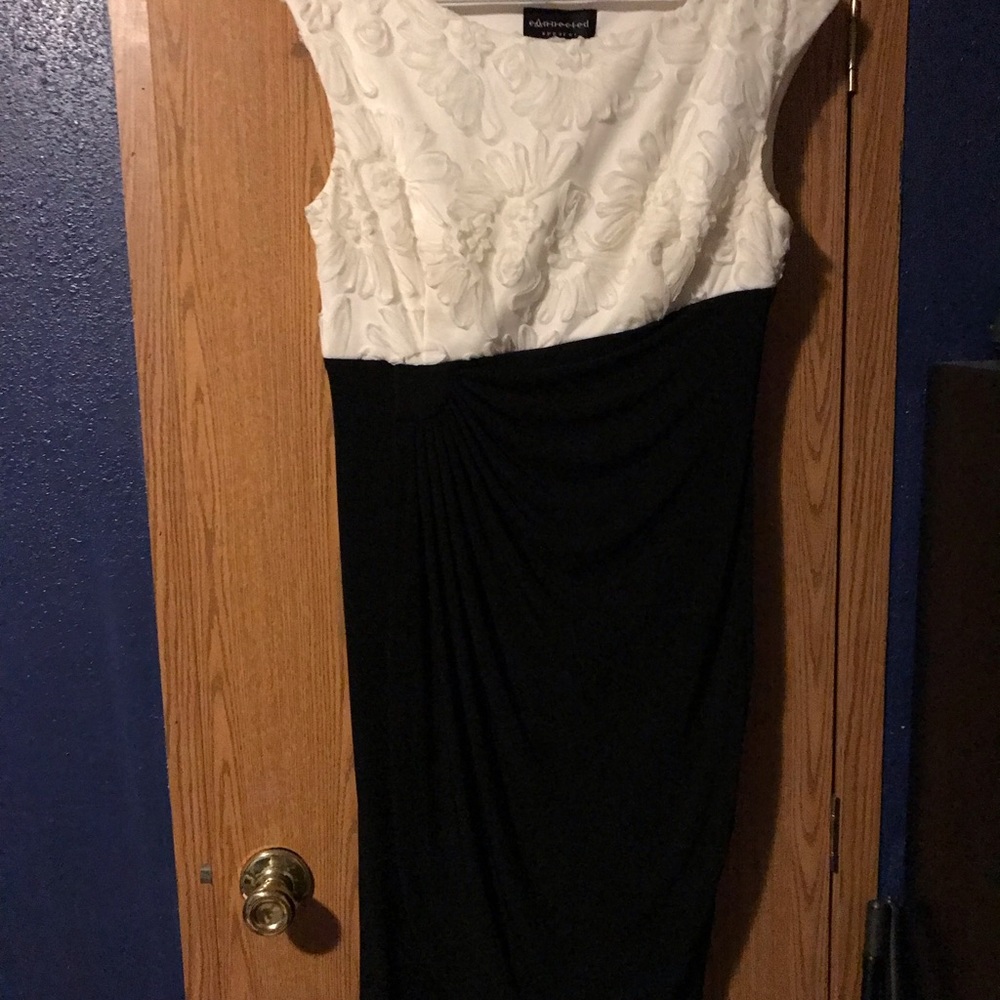 Black and white dress simple but classy.